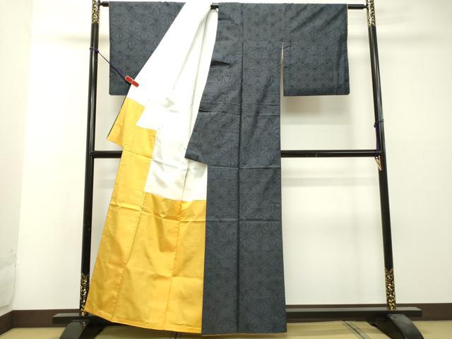 平和屋着物●本場大島紬　7マルキ　麻の葉文様　正絹　逸品　DAAS2421tw
