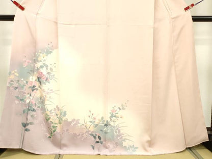 平和屋着物●訪問着 友禅 草花文 暈し染め 正絹 逸品 DAAS2430tw