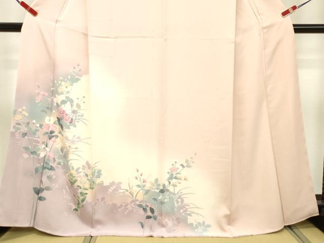 平和屋着物●訪問着 友禅 草花文 暈し染め 正絹 逸品 DAAS2430tw