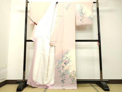平和屋着物●訪問着 友禅 草花文 暈し染め 正絹 逸品 DAAS2430tw
