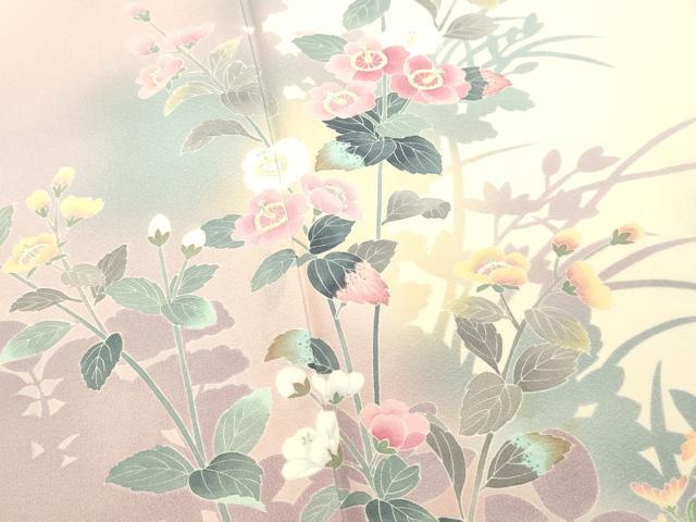 平和屋着物●訪問着 友禅 草花文 暈し染め 正絹 逸品 DAAS2430tw