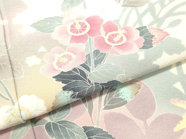 平和屋着物●訪問着 友禅 草花文 暈し染め 正絹 逸品 DAAS2430tw