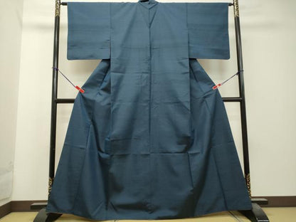 平和屋着物●大島紬 青藍色 証紙付き 正絹 逸品 DAAS2434tw