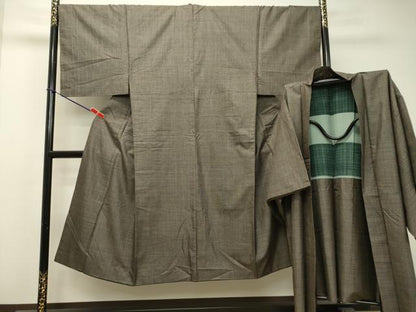 平和屋着物●男性 本場大島紬 アンサンブル 格子 正絹 逸品 DAAS2437tw