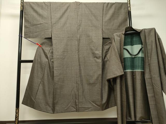 平和屋着物●男性 本場大島紬 アンサンブル 格子 正絹 逸品 DAAS2437tw