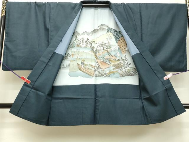 平和屋着物●男性　紬　アンサンブル　100亀甲　総詰め　正絹　逸品　DAAS2460tw
