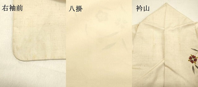 平和屋着物●訪問着 紬地 草花文 金彩 正絹 逸品 DAAS2477tw