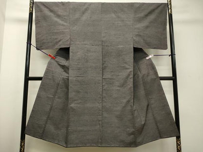 平和屋着物●男性　紬　アンサンブル　紫鼠色　正絹　逸品　未使用　DAAS2491tw