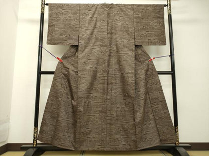 平和屋着物●結城紬 9マルキ 霞草花文 ますいわ屋扱い 正絹 逸品 DAAS2513tw
