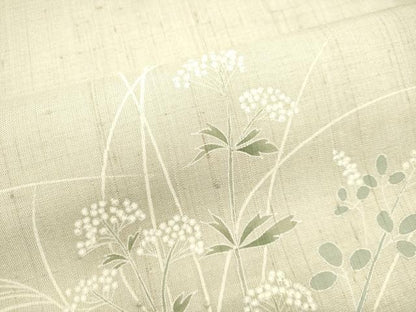 平和屋着物●訪問着　紬地　草花文　正絹　逸品　DAAS2516tw