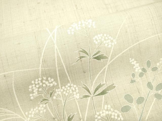 平和屋着物●訪問着　紬地　草花文　正絹　逸品　DAAS2516tw
