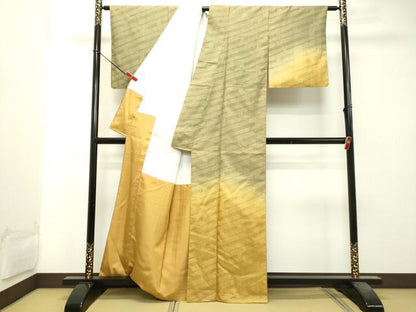 平和屋着物●訪問着 紬地 斜線文 正絹 逸品 DAAS2518tw
