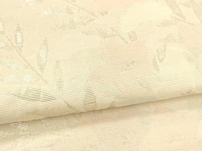 平和屋着物＊夏物 六通柄袋帯 草花文 銀糸 正絹 逸品 DAAS2533cm