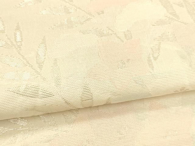 平和屋着物＊夏物 六通柄袋帯 草花文 銀糸 正絹 逸品 DAAS2533cm