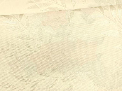 平和屋着物＊夏物 六通柄袋帯 草花文 銀糸 正絹 逸品 DAAS2533cm