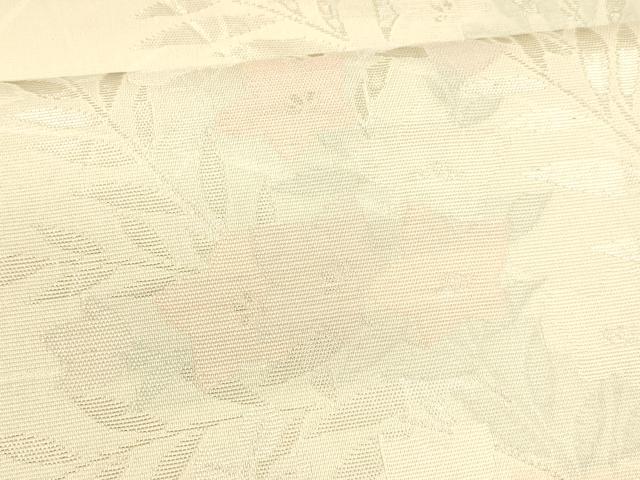 平和屋着物＊夏物 六通柄袋帯 草花文 銀糸 正絹 逸品 DAAS2533cm