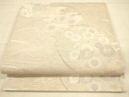 平和屋着物＊夏物 六通柄袋帯 草花文 金銀糸 正絹 逸品 DAAS2536cm
