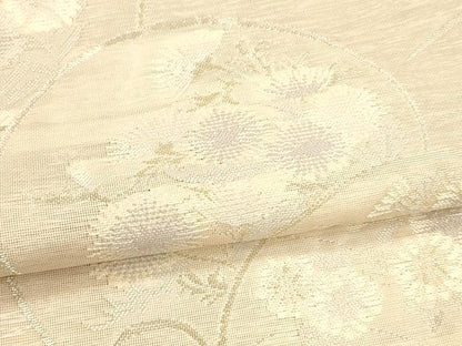 平和屋着物＊夏物 六通柄袋帯 草花文 金銀糸 正絹 逸品 DAAS2536cm