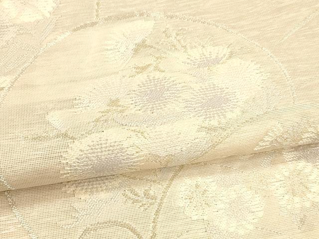 平和屋着物＊夏物 六通柄袋帯 草花文 金銀糸 正絹 逸品 DAAS2536cm