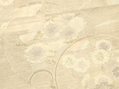 平和屋着物＊夏物 六通柄袋帯 草花文 金銀糸 正絹 逸品 DAAS2536cm