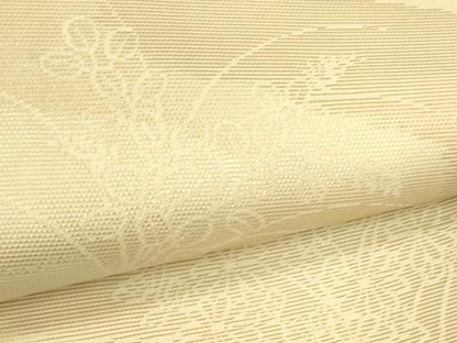 平和屋着物＊夏物 六通柄袋帯 草花文 銀糸 正絹 逸品 DAAS2539cm