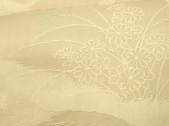 平和屋着物＊夏物 六通柄袋帯 草花文 銀糸 正絹 逸品 DAAS2539cm