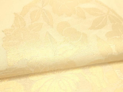 平和屋着物＊夏物 六通柄袋帯 草花文 金糸 正絹 逸品 DAAS2547cm