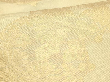 平和屋着物＊夏物 六通柄袋帯 草花文 金糸 正絹 逸品 DAAS2547cm
