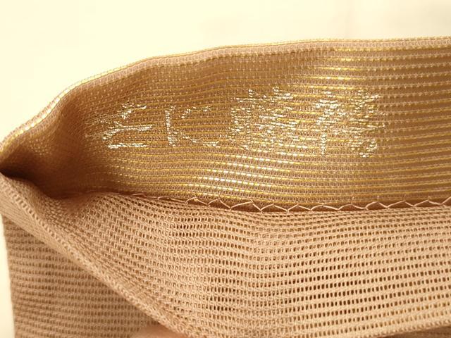 平和屋着物＊夏物 六通柄袋帯 芒に藤袴 金糸 正絹 逸品 DAAS2553cm