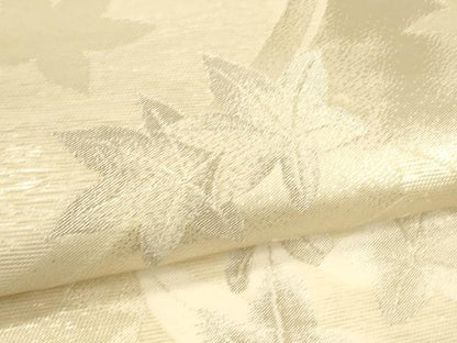 平和屋着物＊夏物 六通柄袋帯 流水楓文 銀糸 正絹 逸品 DAAS2580cm