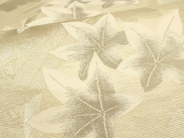 平和屋着物＊夏物 六通柄袋帯 流水楓文 銀糸 正絹 逸品 DAAS2580cm