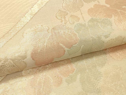 平和屋着物＊夏物　六通柄袋帯　草葉文　金糸　正絹　逸品　DAAS2592cm