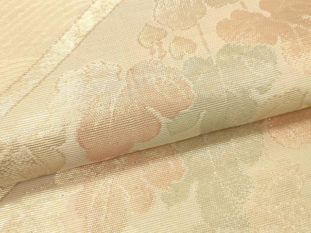 平和屋着物＊夏物　六通柄袋帯　草葉文　金糸　正絹　逸品　DAAS2592cm