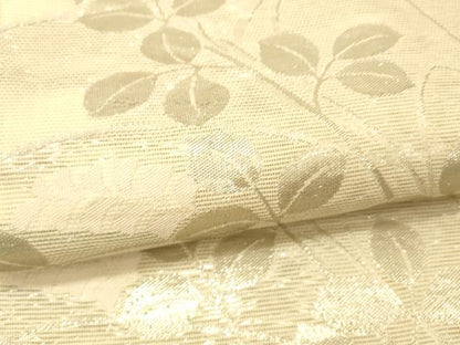 平和屋着物＊夏物 六通柄袋帯 草花文 銀糸 正絹 逸品 DAAS2601cm