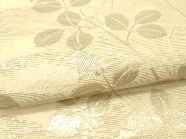 平和屋着物＊夏物 六通柄袋帯 草花文 銀糸 正絹 逸品 DAAS2601cm