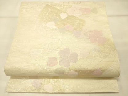 平和屋着物＊夏物　六通柄袋帯　舞花文　金銀糸　正絹　逸品　DAAS2604cm