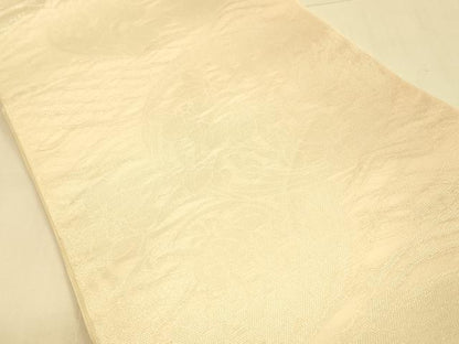 平和屋着物＊夏物 六通柄袋帯 草花文 銀糸 正絹 逸品 DAAS2905cm