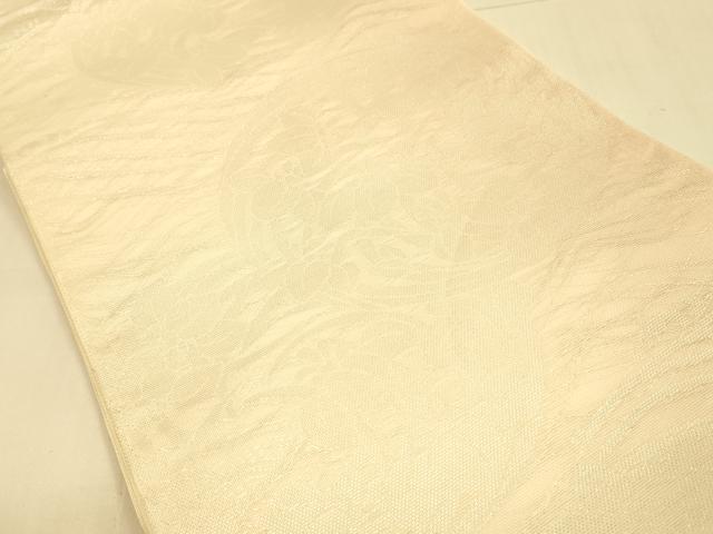 平和屋着物＊夏物 六通柄袋帯 草花文 銀糸 正絹 逸品 DAAS2905cm