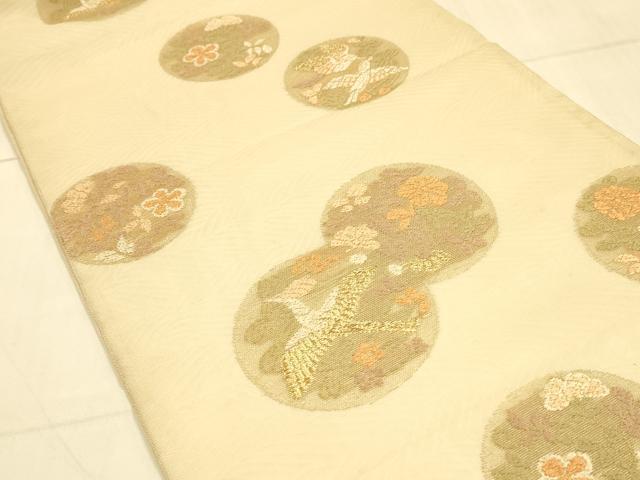 平和屋着物＊夏物　六通柄袋帯　唐織　花鳥文　金銀糸　正絹　逸品　DAAS2917cm
