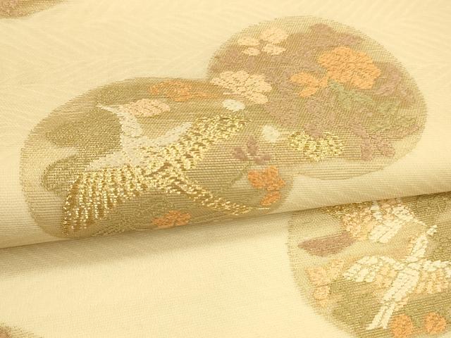 平和屋着物＊夏物　六通柄袋帯　唐織　花鳥文　金銀糸　正絹　逸品　DAAS2917cm