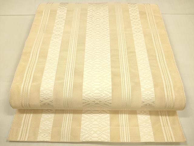 平和屋着物＊夏物 本場筑前博多色 八寸名古屋帯 紗献上 肌色 正絹 逸品 DAAS2973cm