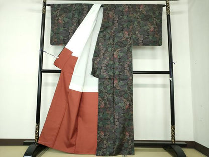 平和屋着物●本場大島紬　9マルキ　短冊流水花文　正絹　逸品　未使用　DAAS3021ps