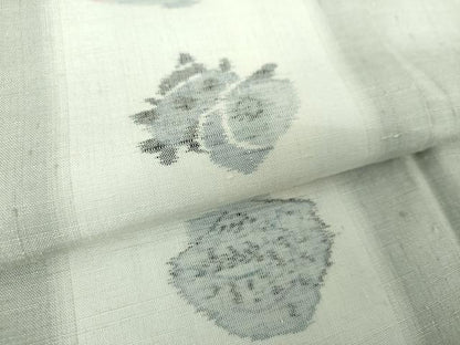 平和屋着物●訪問着　紬地　魚　間道　海老　鯛　河豚　蟹　正絹　逸品　DAAS3032ps