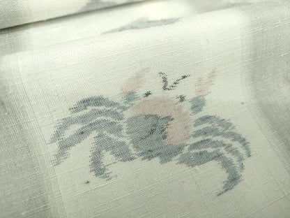 平和屋着物●訪問着　紬地　魚　間道　海老　鯛　河豚　蟹　正絹　逸品　DAAS3032ps