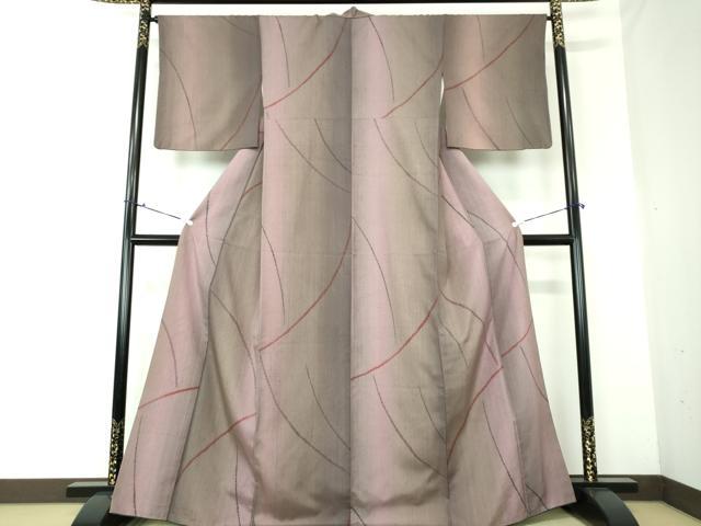 平和屋着物●結城紬 絞り 変わり縞 証紙付き 正絹 逸品 DAAS3045ps
