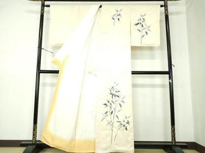 平和屋着物●訪問着 紬地 友禅 枝花文 正絹 逸品 未使用 DAAS3047ps