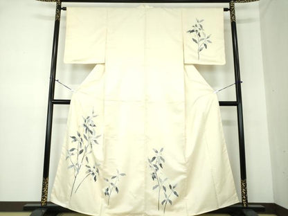 平和屋着物●訪問着 紬地 友禅 枝花文 正絹 逸品 未使用 DAAS3047ps
