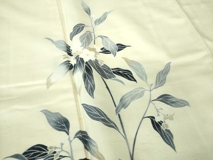 平和屋着物●訪問着 紬地 友禅 枝花文 正絹 逸品 未使用 DAAS3047ps