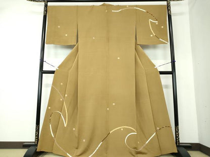平和屋着物●訪問着 駒刺繍 鬘帯花文 金彩 正絹 逸品 DAAS3054ps