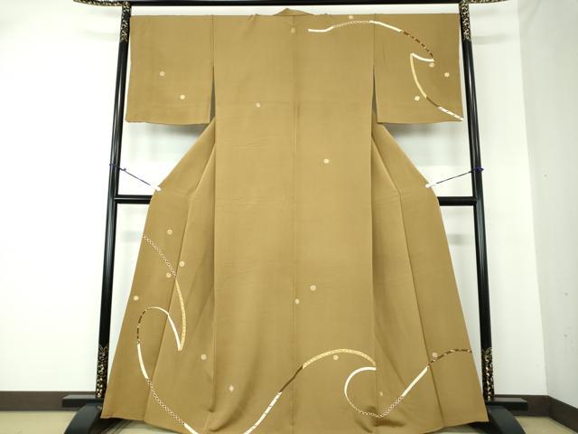 平和屋着物●訪問着 駒刺繍 鬘帯花文 金彩 正絹 逸品 DAAS3054ps